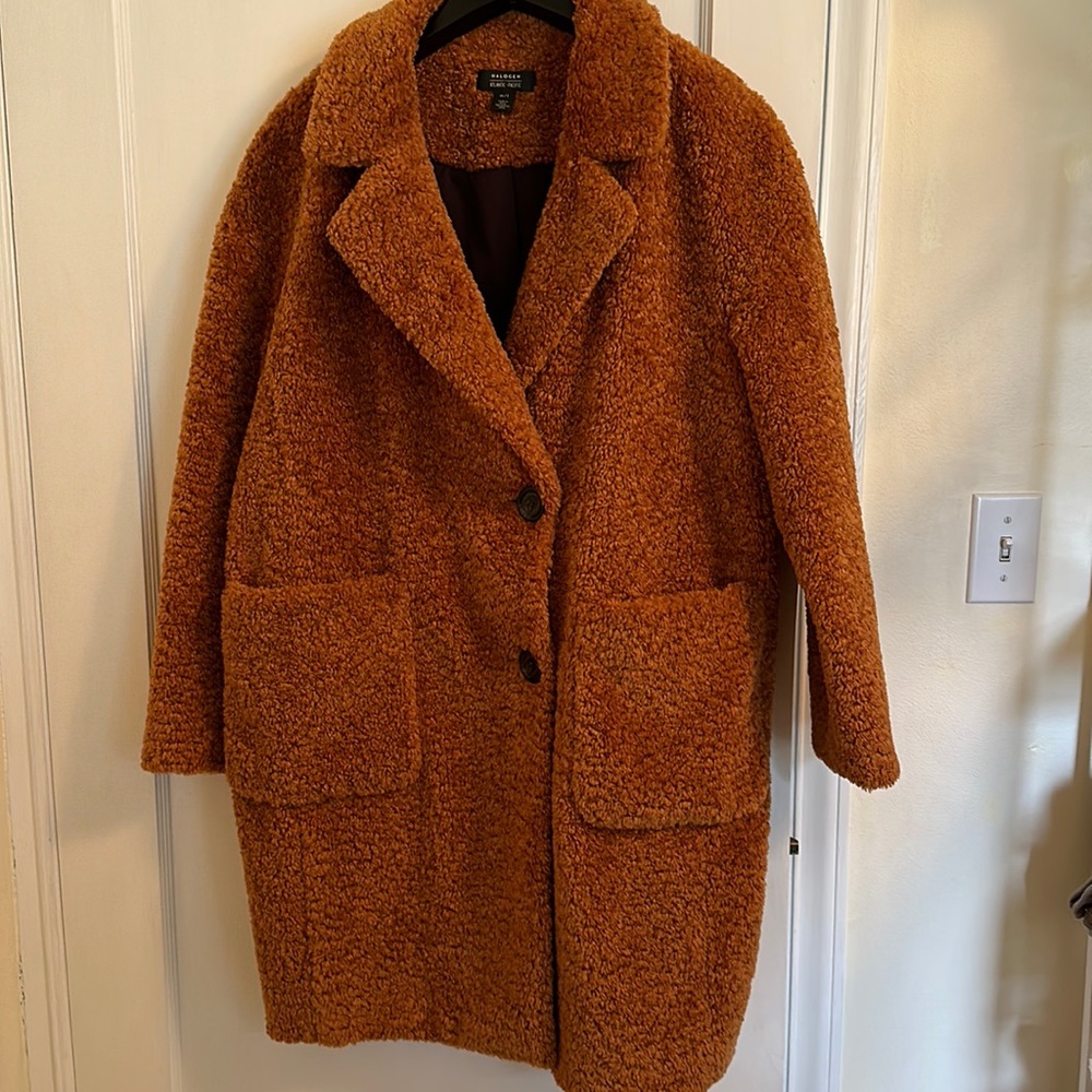 Halogen Atlantic-Pacific Teddy Coat, Rust, Size M/L